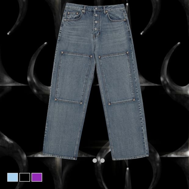 THUG CLUB 떠그클럽 더블니 레이저 데님 팬츠 3사이즈