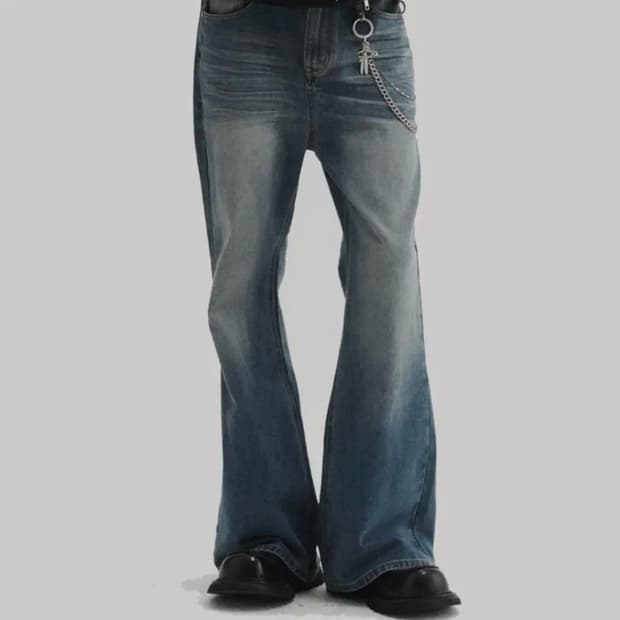 DNSR 시그니처 플레어 데님 팬츠 블루