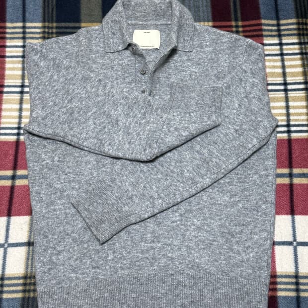 포터리) 메리노울 컴포트 폴로 니트 (그레이, 4)
