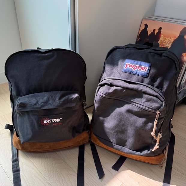 이스트팩 90s 빈티지 스웨이드 바텀 백팩