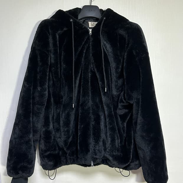 오버핏 시어링후드집업 털후드 110