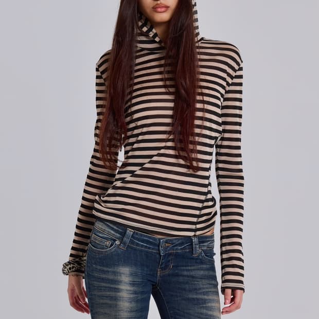 제이디드 런던 jaded london Stripe Mist Hoodie