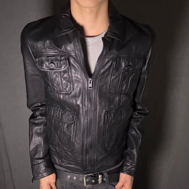 japan vintage lamb skin pocket jacket