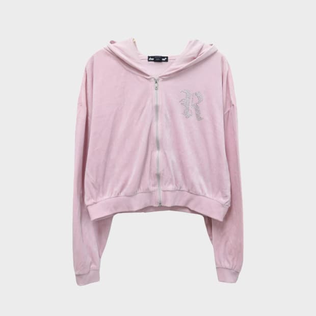 CHARLOTTE RUSSE 벨벳 크롭 가디건 60543