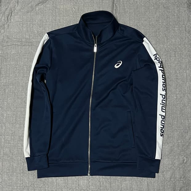 아식스 져지 100(L) 집업 트랙 네이비 츄리닝 트레이닝복