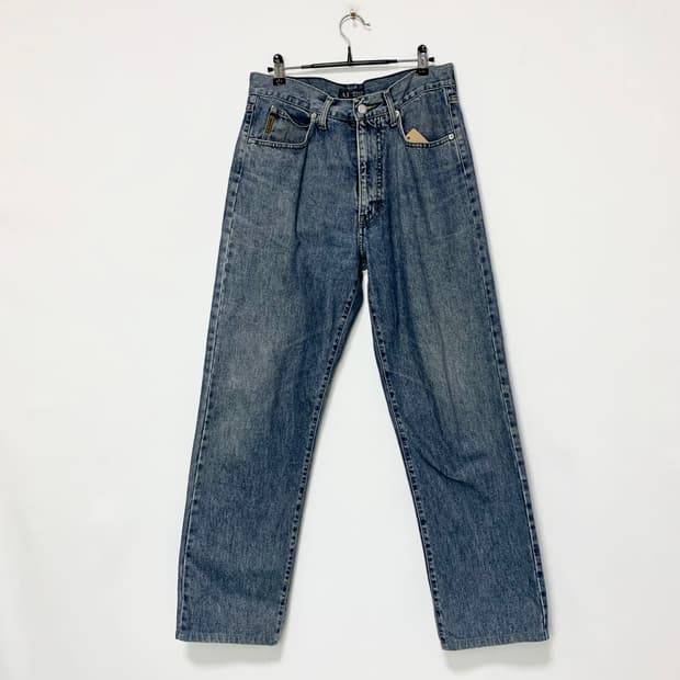 아르마니진 청바지 중청 워싱 데님팬츠 빈티지 00s 31인치