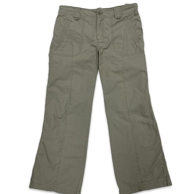 빈티지 y2k 카키 라인 와이드 팬츠