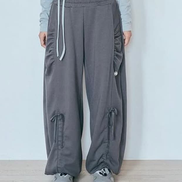 허그유어스킨 셔링 조거 팬츠 (차콜)