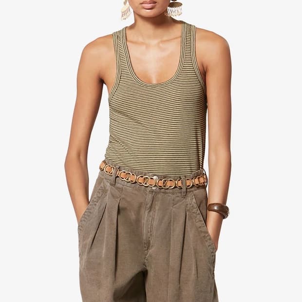 [XS,S,M]이자벨마랑 26ss THEA 스트라이프 슬리브리스 탑