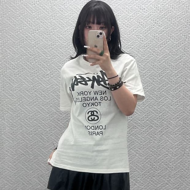 스투시 빈티지 스트릿 펑크 월드투어 프린팅 반팔티 S C10772