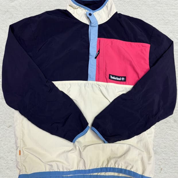 팀버랜드 멀티컬러블록 아노락 나일론 재킷
