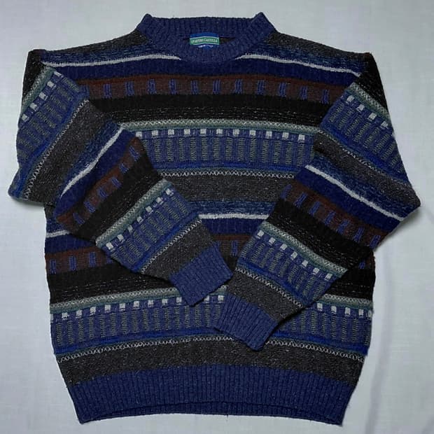 QUATTRO CASTELLA 패턴 니트 스웨터 (L)