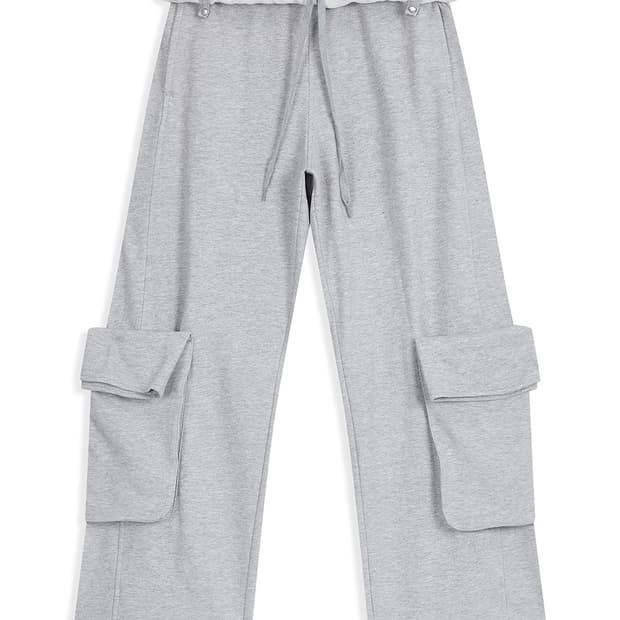 Openyy rolled waist sweat cargo pants 