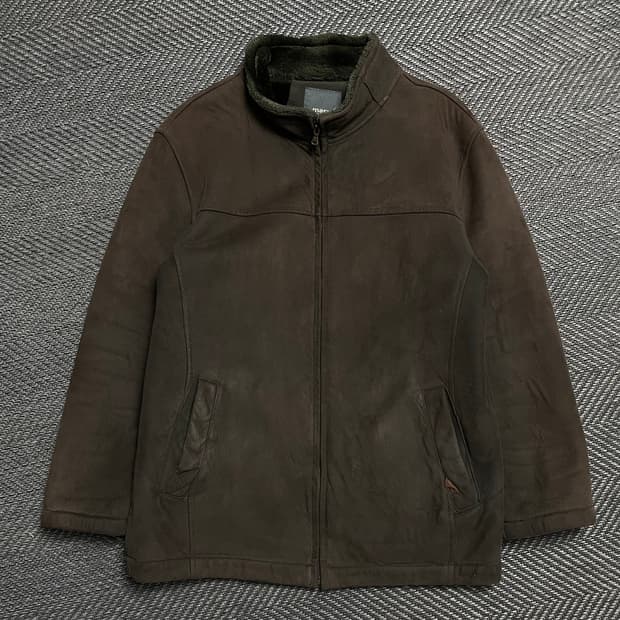 90s MARU 브라운 스웨이드 퍼 무스탕o 5218