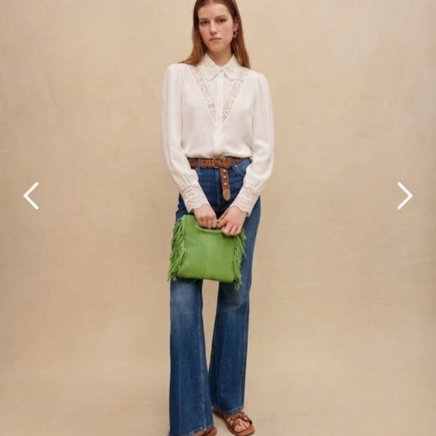 마쥬 레이스카라 블라우스 2사이즈