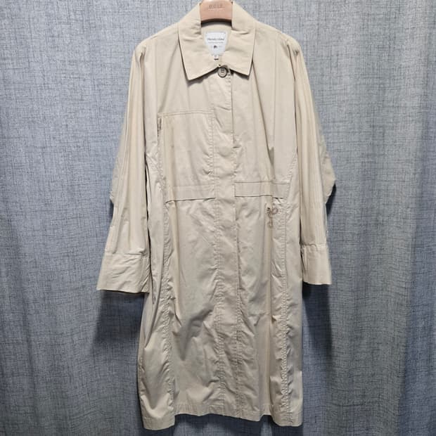 써스데이아일랜드 여밈 맥 트렌치 베이지색 코트 