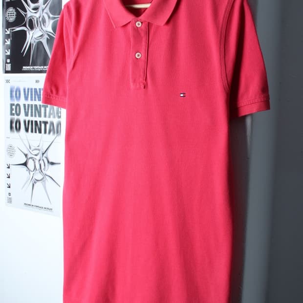 (L-2XL) 타미힐피거 반팔 카라 티셔츠 빅사이즈 핑크-199990