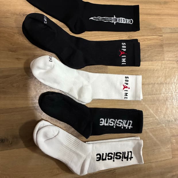 [새상품] 양말 5켤레 판매 (조던X슈프림, 디네댓, 킹크로치)