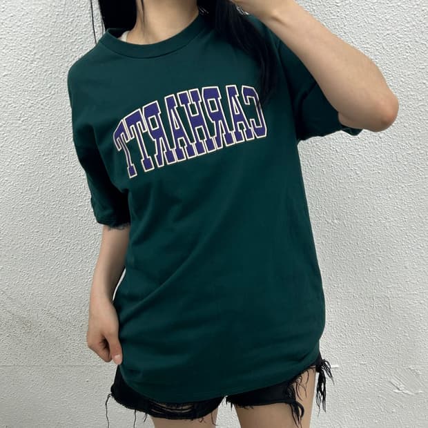 칼하트 센터로고 그린 반팔 M