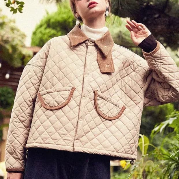 바이탈싸인 퀼팅 자켓 베이지