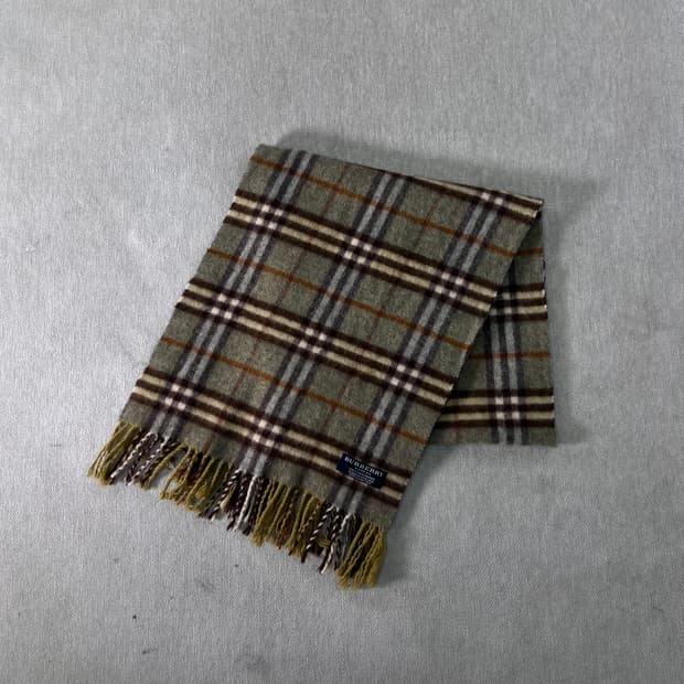 버버리 노바체크 캐시미어 그린 머플러