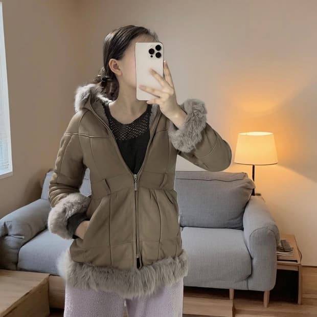 빈티지 모카브라운 양가죽  메리노양털 무스탕