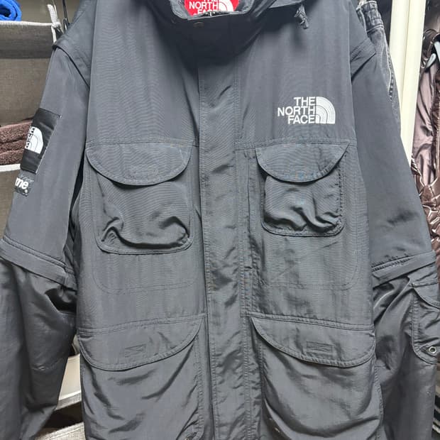 슈프림 X 노스페이스 콜라보 컨버터블 자켓 블랙 XL 