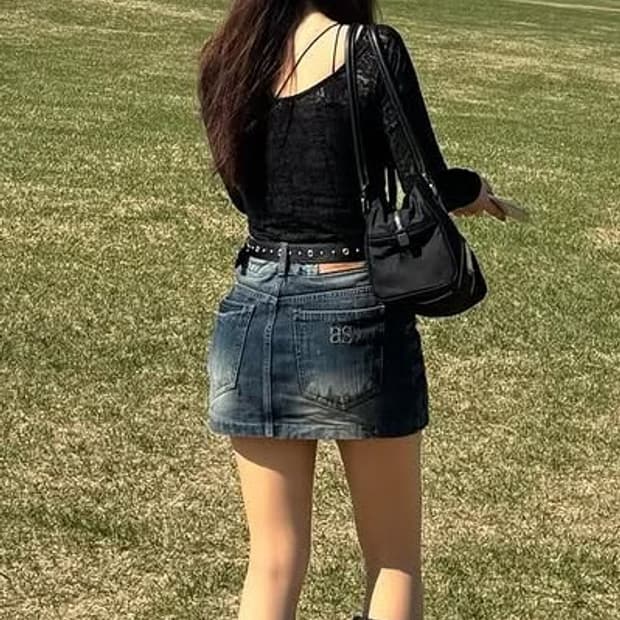 애즈온 데님 스커트