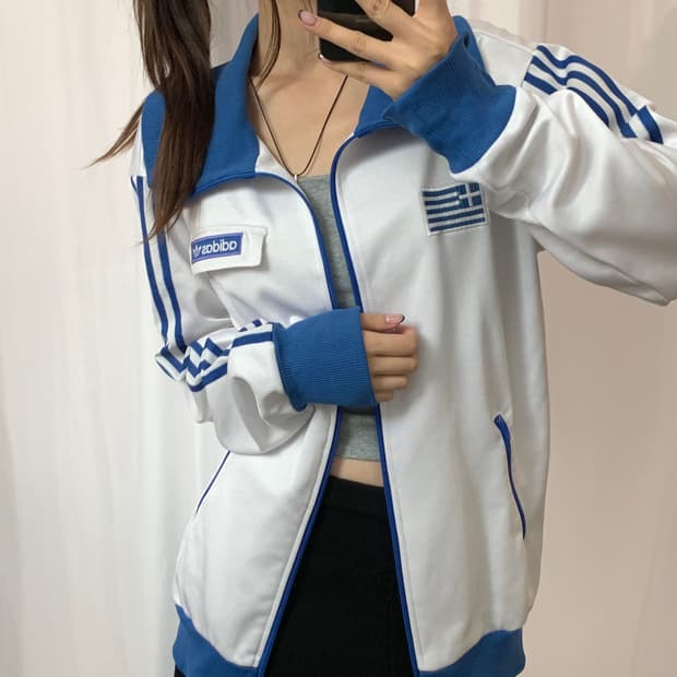 Adidas 아디다스 화이트블루 그리스 트랙탑