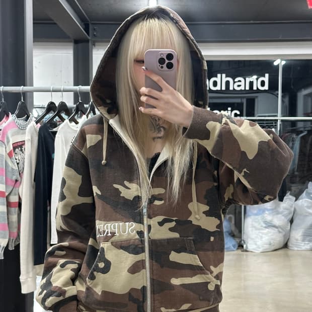 슈프림 써멀 카모 후드 집업