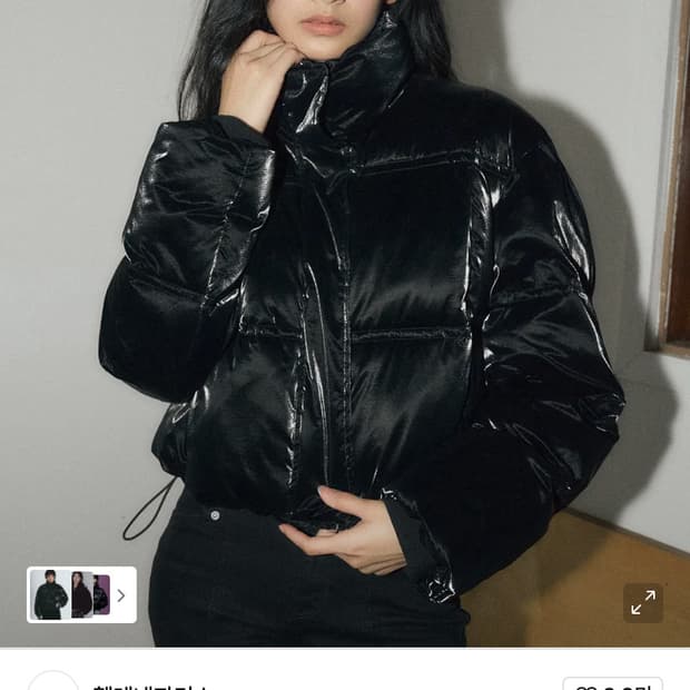 헬레네파리스 벨벳티 크롭 웰론 푸퍼 패딩