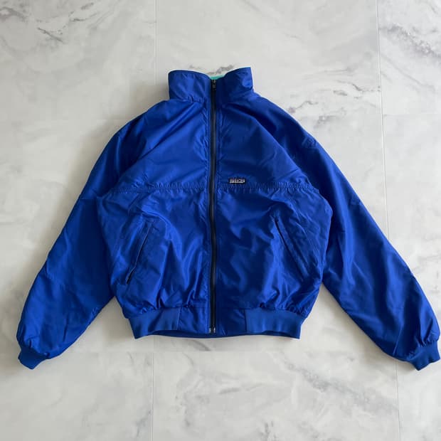 90s 파타고니아 쉘드 신칠라 봄버 웜업 자켓 코발트블루/틸그린 L사이즈