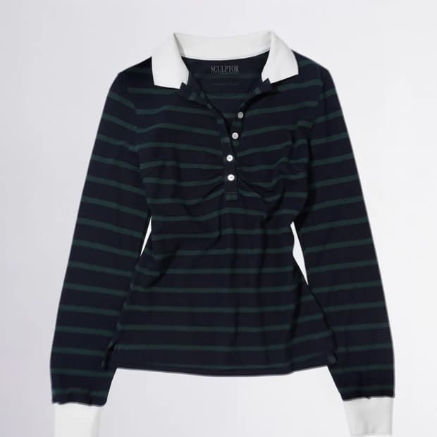 스컬프터 셔링 카라 티셔츠