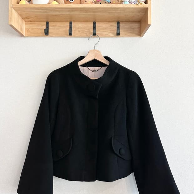 jpn ef-de 울 앙고라 혼방 블랙 숏자켓 일본맛숏코트