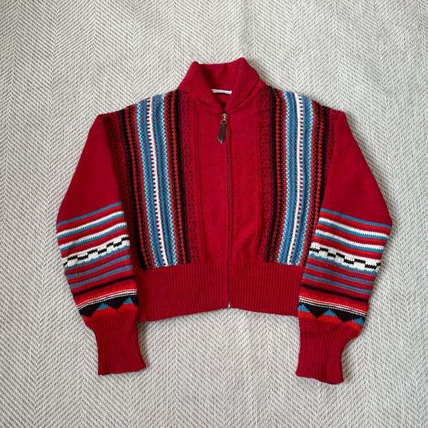 자라 멕시칸 나바호 니트 집업 