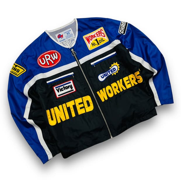 UNITED WORKERS Multi-Patch Racing Jacket