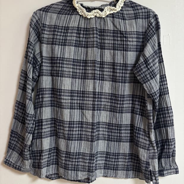 빈티지) 체크 블라우스 