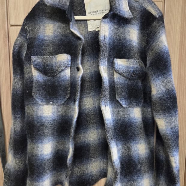 폴로 데님엔 서플라이 울 체크 셔츠