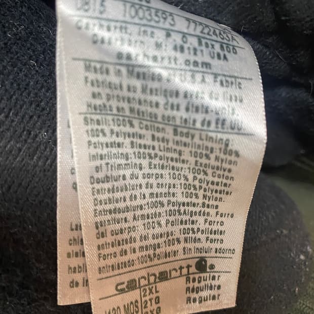 빈티지 칼하트 J130 MOS 2XL-R 액티브 자켓 워크자켓 모스그린