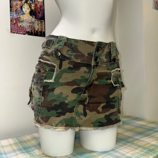camouflage cargo short skirt
