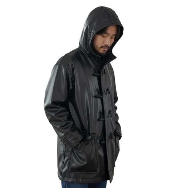 GLOVERALL 90년대  방수 코팅  후디 레인 더플코트