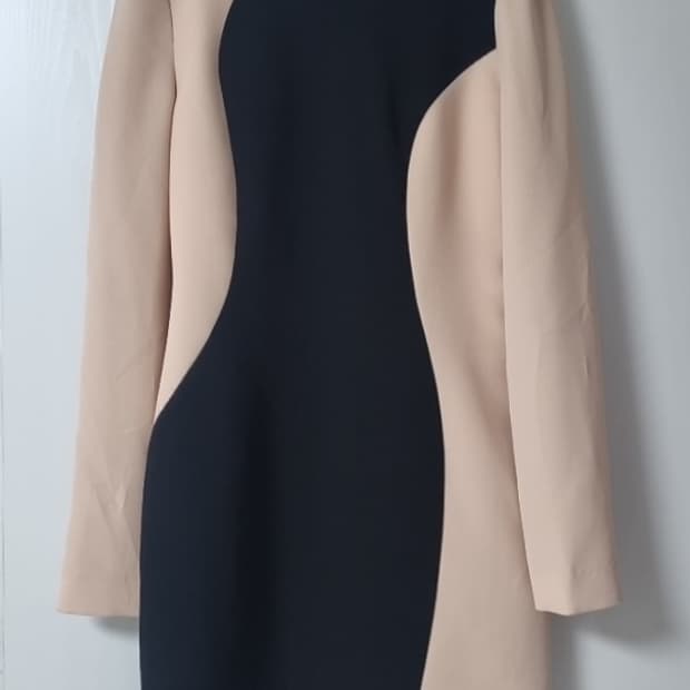 JJ 지고트 JIGOTT 블랙 베이지 배색 원피스 하객룩