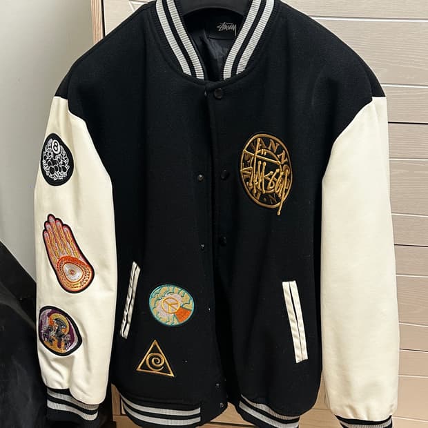 [L] 스투시x드리스반노튼 바시티 자켓