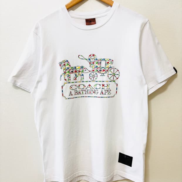 20ss BAPE X COACH 멀티 컬러 마일로 티셔츠 L