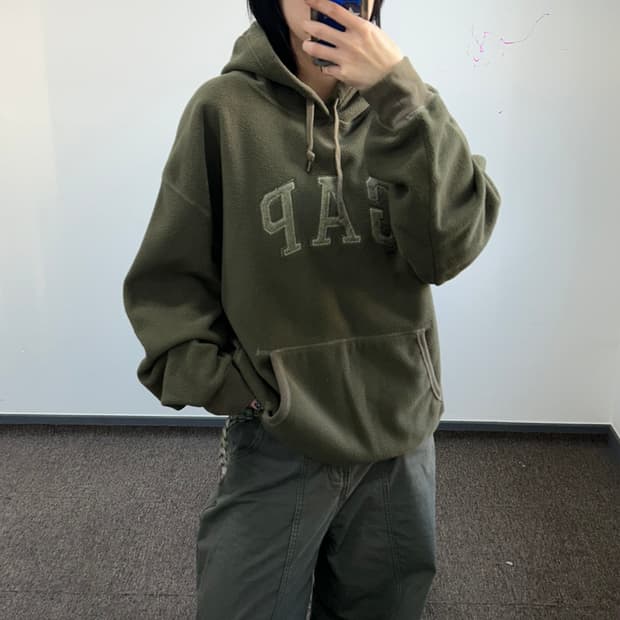 Gap 갭 올리브 후리스 후드티