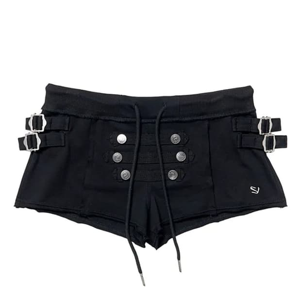 스키즘인듀싱 RIBBED HUSSAR SHORTS BLACK