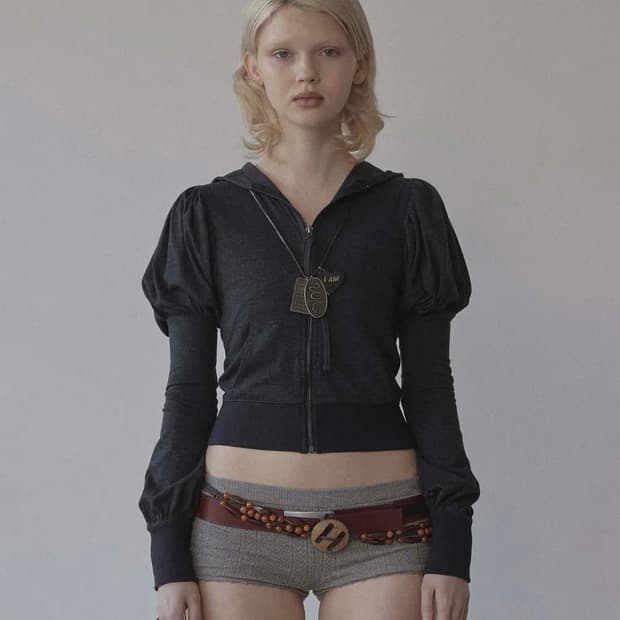 스컬프터 솔리드 집업 후디