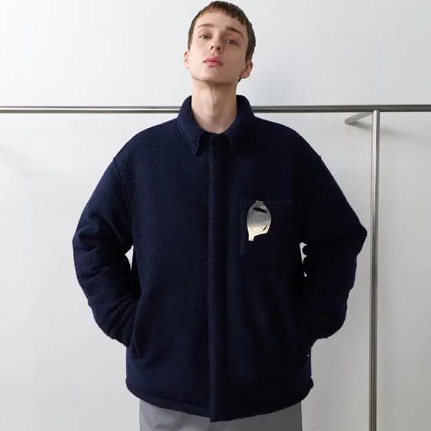 yiyae 이예 푸퍼 패딩 셔츠 네이비