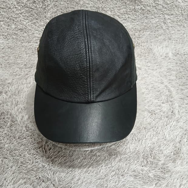 일본빈티지 가죽 블랙 캡모자