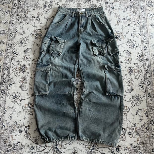 빈티지 멀티 포켓 데님 카고팬츠